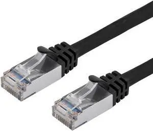 Buhbo 5 ft CAT7 Shielded RJ45 Ethernet Network Snagless Cable 10Gbps 600 MHz (10-Pack) Black