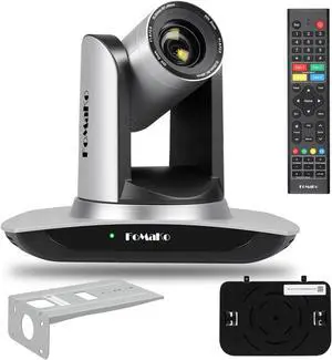 FoMaKo HDMI PTZ Camera AI Auto-Tracking Gen 3, 20x Optical Zoom, IP USB3.0 HDMI Camera for Church Services Worship Education,FMK12UH Pro(20x) Silvery