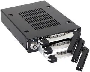 ICY DOCK Triple 3 Bay 2.5 inch SAS/SATA HDD & SSD Mobile Rack Enclosure for External 3.5 Drive Bay | ToughArmor MB993SK-B