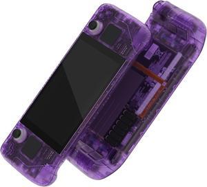 eXtremeRate Custom Faceplate Back Plate for Steam Deck LCD Clear Atomic Purple Handheld Console Replacement Housing Case DIY Full Set Shell with Buttons for Steam Deck Console  Console NOT Included