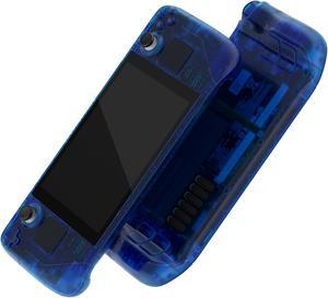 eXtremeRate Clear Blue Custom Faceplate Back Plate Shell for Steam Deck LCD Handheld Console Replacement Housing Case DIY Full Set Shell with Buttons for Steam Deck Console  Console NOT Included