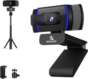 NexiGo 1080P Autofocus Webcam Kits, N930AF HD Web Camera with Microphone and Privacy Cover, Software Control, Lightweight Mini Tripod, Extendable Stand, for Zoom/Skype/Teams