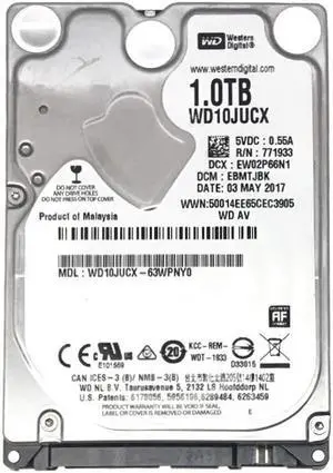 Western Digital 1TB 5400RPM 16MB Cache SATA 6.0Gb/s 2.5inch Hard Drive (for PS4 Game Console HDD Upgrade/Repair)