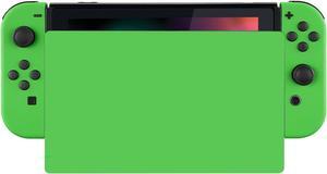 eXtremeRate Green Soft Touch Grip Joycon Housing Shell with Full Set Buttons for Nintendo Switch, Replacement Faceplate for Nintendo Switch Dock - Joy-Con Dock NOT Included