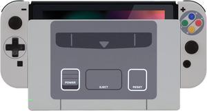eXtremeRate SFC SNES Classic EU Style Joycon Housing Shell (D-Pad Version) with Colorful Buttons for Nintendo Switch, Replacement Faceplate for Nintendo Switch Dock - Joy-Con Dock NOT Included