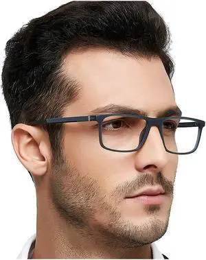 OCCI CHIARI Men's Blue Light Blocking Glasses Computer Screen Small Protection Glasses (Black, No Dioptrie)