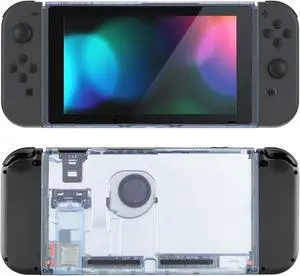 eXtremeRate Clear Glacier Blue Faceplate Backplate DIY Replacement Housing Shell Case for Nintendo Switch Console with Kickstand  JoyCon Console NOT Included