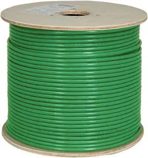 Vertical Cable Cat6A 10G, UTP, 23AWG, Solid Bare Copper, PVC, 1000ft Bulk Ethernet Cable, Green