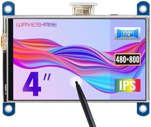 waveshare 4inch Resistive Touch Screen LCD Compatible with Raspberry Pi 4B/3B+/3A+/2B/B+/A+/Zero/Zero W/WH/Zero 2W CM3+/4 480x800 Resolution HDMI IPS Low Power Consumption Supports Windows