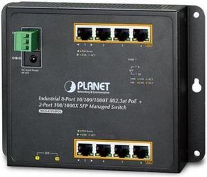 WGS-4215-8P2S Industrial 8-Port 10/100/1000T 802.3at PoE + 2-Port 100/1000X SFP Wall-Mount Managed Switch (-40~75C)