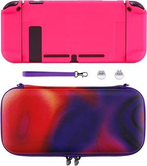 eXtremeRate PlayVital Protective Case & Carrying Case Set - Bright Pink