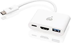 IOGEAR USB-C to 1 to 3 Adapter - 1 HDMI Out - 1 USB A Out - 1 USB-C - Power Delivery 100W - 4K@30Hz - MacBook Pro - iMac - Chromebook - More USB 3.0 Type-C Devices - GUC3C3H