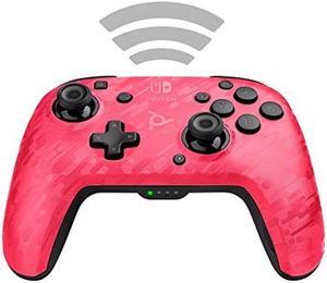PDP Gaming Faceoff Deluxe Wireless Switch Pro Controller - Pink Camo / Camouflage - Officially Licensed by Nintendo - Customizable buttons, sticks, triggers, and paddles - Motion Sensing Controllers