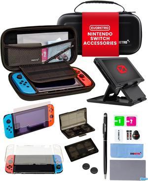 Switch Accessories Kit  compatible for Nintendo Switch  Black  Bundle Set compatible with Super mario bros Switch Sports Fortnite Animal Crossing Minecraft Pokemon Zelda 12 in 1 set  Black