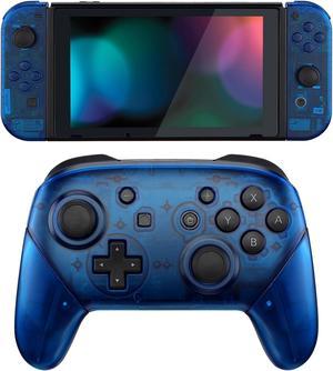 eXtremeRate Clear Blue Replacement Full Set Shell for Nintendo Switch & Switch Pro Controller
