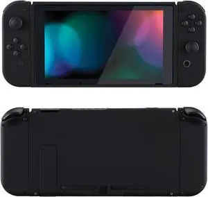 eXtremeRate Black Front Back Plate for Nintendo Switch Console, NS Joycon Handheld Controller Housing with Full Set Buttons, Full Set Replacement Shell for Nintendo Switch - Switch NOT Included