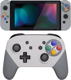 eXtremeRate SFC SNES Classic EU Style Replacement Full Set Shell for Nintendo Switch & Switch Pro Controller - Console Controller NOT Included