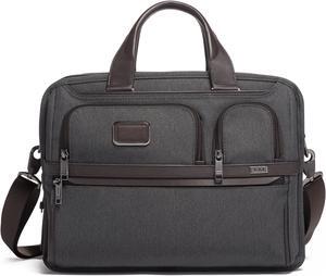 TUMI Alpha Expandable Organizer Laptop Briefcase - 15-Inch Laptop Briefcase Organizer for Men & Women - Travel Laptop Bag - Anthracite