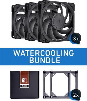 Noctua Bundle: 3X NF-A12x25 PWM chromax.Black.swap, Premium Quiet Fan, 4-Pin (120mm, Brown) + 2X NA-SFMA1, Fan Mounting Adaptors (4 Pieces, Black)