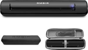 Ambir TravelScan Pro Go Bundle Portable USB Powered Compact Document, Business Card and Receipt Scanner for Windows PC's with Hard Shell Travel Case