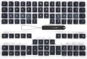Advantage360 Steel Blue Keycap Set - PBT Plastic | Dye-Sublimated Legends | 92 Key Set | Logo Keycap Puller (QWERTY)