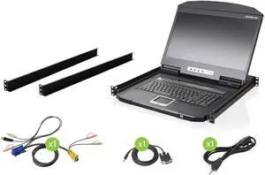 IOGEAR 18.5" Widescreen Short Depth LCD Console with Audio (TAA Compliant) GCL1900W