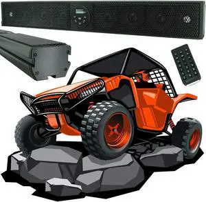 Gravity GTV64BT Audio 35-Inch Weatherproof Sound Bar 600 Watts for ATVs UTVs Bluetooth, Integrated Super High Power Digital Amplifier + Controller - 2nd Generation