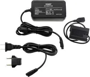 HQRP AC Power Adapter Kit Compatible with Nikon Z5 Z6 Z7 Z6II Z7II D500 D600 D610 D750 D780 D800 D800E D810 D850 D7000 D7100 D7200 1 V1, D7500 Digital Camera, EP-5B, EN-EL15