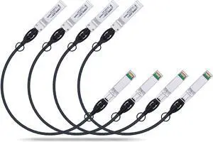 10G SFP+ Twinax Cable, Direct Attach Copper(DAC) Passive Cable, 0.5m (1.64ft), for Cisco SFP-H10GB-CU0.5M, Meraki, Ubiquiti, Mikrotik, Intel, Fortinet, Netgear, D-Link, Supermicro, TP-Link, 4 Pack