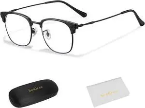SooGree Blue Light Blocking Glasses Men Women Anti Blu-Ray Clear Gaming Glasses Half Frame UV 400 Anti Eyestrain Computer