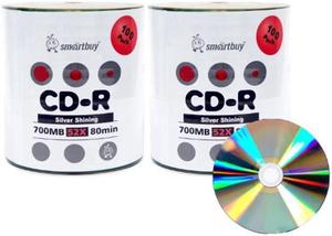 Smart Buy Shiny Silver Top CD-R 200 Pack 700mb 52x Blank Recordable Discs, 200 Disc, 200pk
