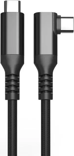 Cuxnoo VR Streaming Link Cable Compatible for Oculus Quest, Virtual Reality Headset Cable Angle USB 3.2 Gen1 C-C High-Speed Data Transfer, Fast Charging Cord, 15FT (Black-Braided)