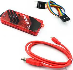SUPERELE PICKIT2 PIC Kit2 Simulator PICKit 2 Programmer Emluator Red with USB Cable Dupond Wire