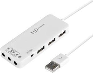 USB Hubs Audio Adapter External Stereo Sound Card with 3.5mm Headphone and Microphone Jack for Windows, Mac, Linux, PC, Laptops, Desktops, PS4 Computer External USB New Version