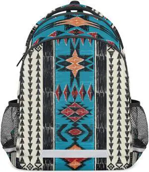 Ethnic Aztec School Backpack for Boys Girls TeensAztec Geometric College Students Backpack Laptop Backpack Travel Backpacks Bookbag Daypack