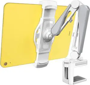 ergounion Phone & Tablet Mount with Cable Management, Tablet Holder for Desk/Headboard for Recording/Filming