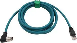 HangTon M12 8 Pin X-Coding Right Angle to RJ45 Ethernet Cable for Cognex in-Sight 2800 3800 2000 9000 8000, 7000 Gen2 Vision Camera Sensor Switch PC CAT-7e 2m