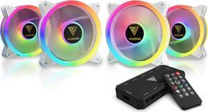 Gamdias Aeolus M2-1204R 4-Pacl 120MM RGB Fans, Trio-Loop ARGB PWM Fan, Remote Control (White)