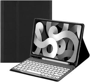 iPad 6 iPad 5 Air 2 Pro 9.7 inch Keyboard Case Cute Round Key Color Keyboard Wireless Detachable BT Keyboard Cover with Pencil Holder for iPad 6th 5th Generation (iPad5/iPad6/Air/Air2/Pro9.7,Black)