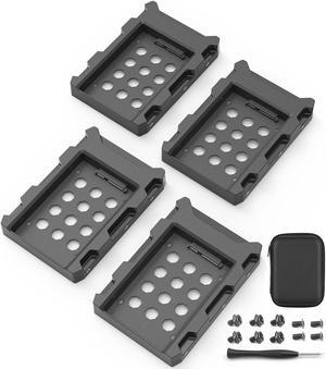 DecorStat 2.5" SSD to 3.5" SATA Hard Disk Drive Adapter ABS SSD Mounting Bracket Kit 4 Pack Internal Drive Bay Converter Hard Drive Caddy Case Tray SSD Holder HDD Cage with Portable Bag Hot Swap Plug