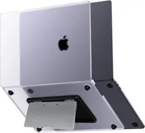 Mpmpssss Compatible with MacBook Pro 13 inch Case M2 2023 2022 2021 2020 A2338 M1 A2289 A2251, Ultra Thin Armor, Sturdy & Durable Hard Shell Cover, Adjustable Built-in Kickstand (Clear)