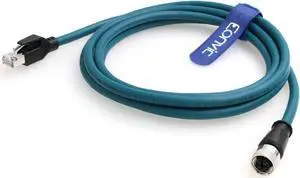 Eonvic M12 X Code 8 Pin Female to RJ45 Cat-7e High Flex Ethernet Cable for Cognex Industrial Camera (3M)