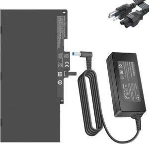 45W Charger + CS03XL Battery for HP Elitebook 745 755 840 850 G3 G4, ZBook 15u G3 G4 Laptop