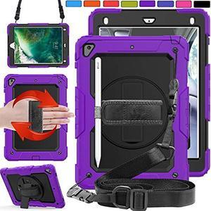 DuraSafe Cases for iPad PRO 10.5 Inch 2017 Air 10.5 3rd Generation 2019 [ Air 3 ] A1701 A2152 A2123 MQF12LL/A MQEY2LL/A MQF22LL/A MQF02LL/A Full-Body Shock Proof Cover with Shoulder Strap - Purple
