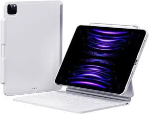 Case for Magic Keyboard iPad Pro 11 2022/2021/2020/2018 (Keyboard not Included) and iPad Air4/Air5 10.9(2022/2020) with Pencil Holder, Premium Magic Keyboard Compatible Case for iPad Air 10.9 -White
