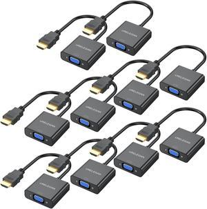 HDMI to VGA Adapter HDMI to VGA (Male to Female) 1080P Converter for Computer, Desktop, Laptop, PC, Monitor, Projector, HDTV, Chromebook, Raspberry Pi, Roku -10Pack