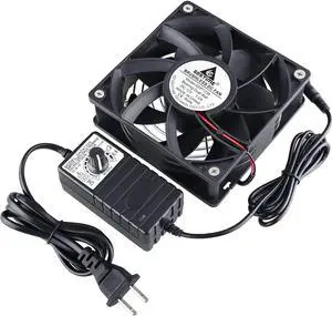 GDSTIME 120mm x 38mm Computer Fan with Variable Speed Controller, Powerful Airflow High Static Pressure 110V 220V AC Powered for Biltong Box, Server Rack, Solder Fume Extractor Cooling Ventilation