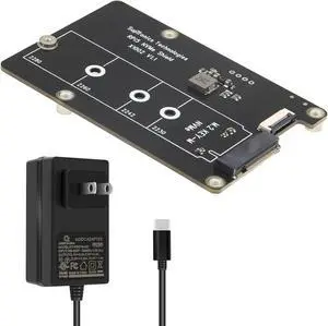 Geekworm X1002 PCIe M.2 NVMe SSD PIP PCIe Peripheral Board with PD27W Power Supply for Raspberry Pi 5