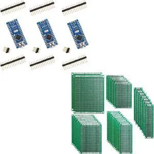 ELEGOO Nano Board CH 340/ATmega+328P & ELEGOO 32 Pcs Double Sided PCB Board Prototype Kit