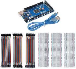 ELEGOO MEGA R3 Board for Arduino & 120pcs Multicolored Dupont Wire & 3pcs Breadboard 830 Point